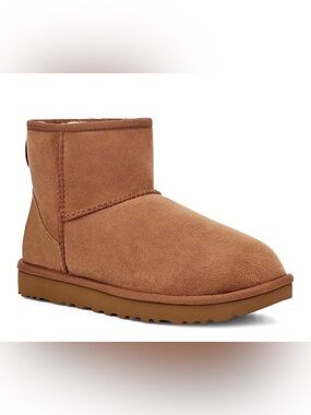UGG Chestnut Classic Mini II Suede Water Resistant Bootie 8